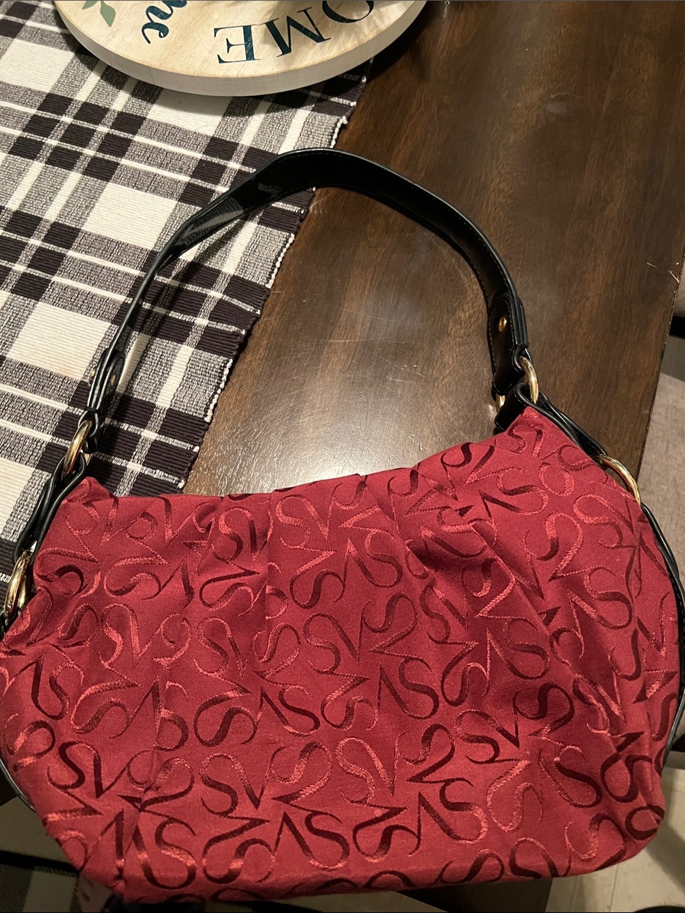 Simply Ver very Wang Women's Red Patterned Shoulder Bag - Picture 2 of 4